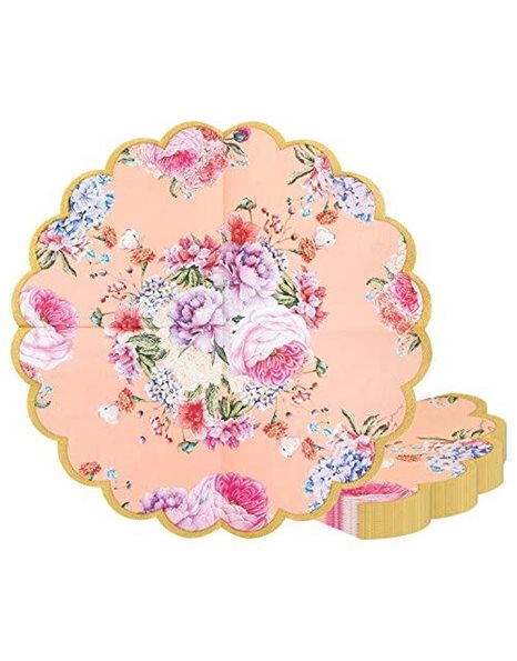 Talking Tables Floral Napkins for Afternoon Tea Party | Easter Table Decorations, Mother’s Day, Birthday | Baby Shower | Wedding and Anniversary, Truly Scrumptious Range, Pink, (33cm) Pack of 20