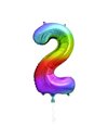 Unique 56802 Rainbow Classic Foil 34" Balloon Number 2 Shaped