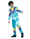 Large - Chest 42-44 in - Mens 1980s Scouser Shell Suit Jimmy Tracksuit Stag Do Fancy Dress Costume, Blue, Large - Chest 42-44 in