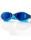 Zoggs Predator Flex Titanium Goggles, UV Protection Swim Goggles, Quick Adjust Swim Goggle Straps, Fog Free Adult Swim Goggle Lenses, Adults 3D Flex Ultra Fit, Blue/Blue/Mirrored Blue - Smaller Fit