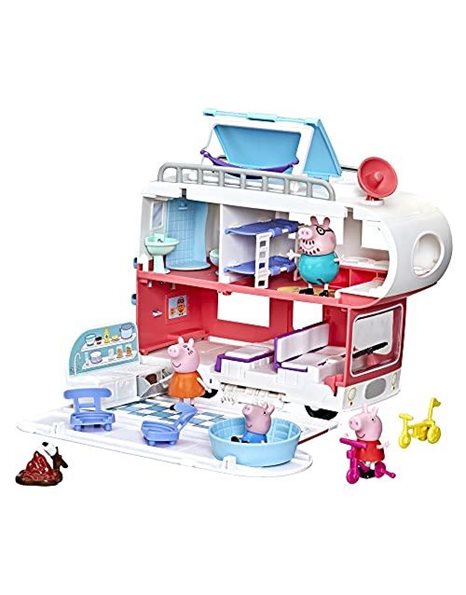 Peppa Pig Adventures, Family Motorhome Preschool Toy, Vehicle to RV Playset, Plays Sounds and Music, Ages 3 and up, 5.313 x 18.25 x 15 inches