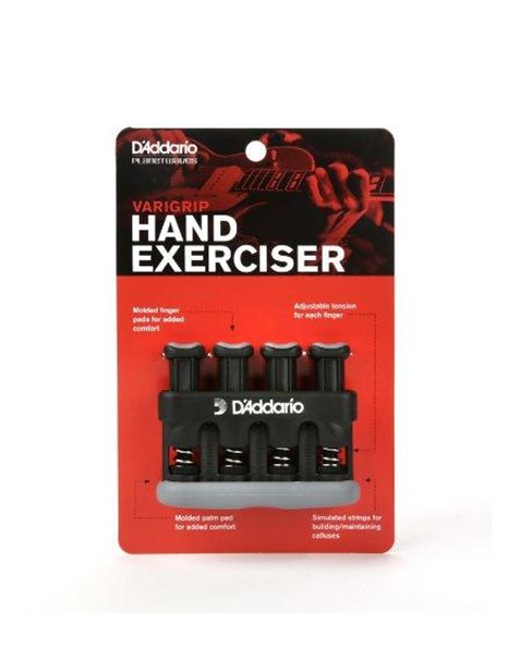 D’Addario Varigrip Hand Exerciser–Improve Dexterity and Strength in Fingers, Hands, Forearms- Adjust Tension Per Finger– Simulated Strings Help Develop Calluses- Comfortable Conditioning