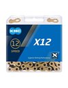 KMC X12 12 Speed Chain, Ti-N Gold/Black, 126 Link