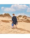 Dreamscene Kids Poncho Towel, Summer Holiday Boys Girls Kids Hooded Towel Swimming Pool Changing Robe Beach Surfing Quick Dry Soft Microfibre, Star Navy Blue