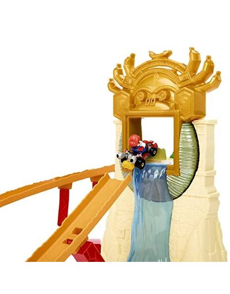 Hot Wheels The Super Mario Bros. Movie Track Set, Jungle Kingdom Raceway Playset with Mario Die-Cast Toy Car Inspired by the Film, HMK49