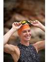 Zoggs Predator Flex Titanium Goggles, UV Protection Swim Goggles, Quick Adjust Swim Goggle Straps, Fog Free Adult Swim Goggle Lenses, Adults 3D Flex Ultra Fit, Grey/Black/Mirrored Orange - Smaller Fit