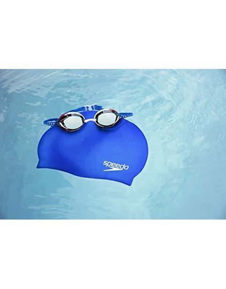 Speedo Unisex Silicone Swim Cap, Silver, One Size UK