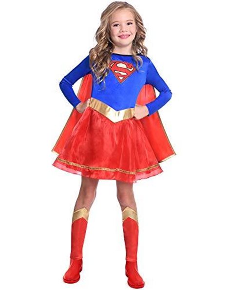 (PKT) (9906074) Girls Classic Warner Bros Supergirl Child Kids Fancy Dress Costume (3-4 Years)