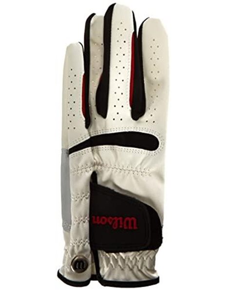 Wilson Mens Feel Plus Left Hand Golf Gloves, White, Medium/Large