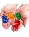edxeducation Transparent Letters and Numbers - Mini Jar - Colourful, Plastic Letters and Numbers - Learn A-Z and 1-9 - Sensory Play
