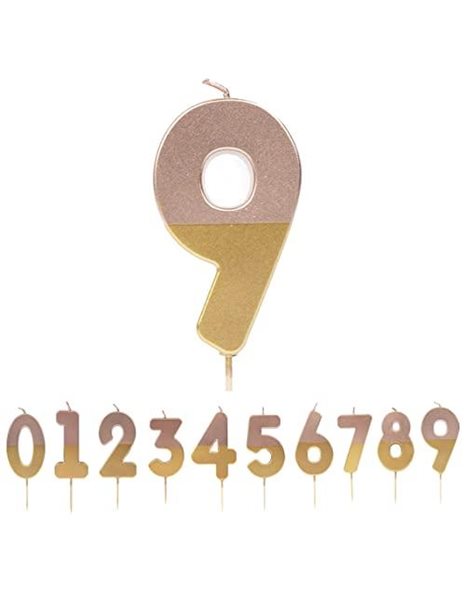 Talking Tables Rose Gold Number 9 Candle Premium Quality Pink Birthday Cake Topper Decoration for Kids, Adults, 9th, 90th Party, Anniversary, Milestone, ROSEGOLD9, Bday-Candle-GD-RO-9