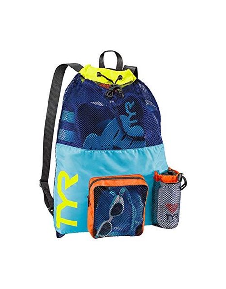 TYR Unisexs Big Mesh Mummy Backpack Bag, Blue/Yellow, One Size