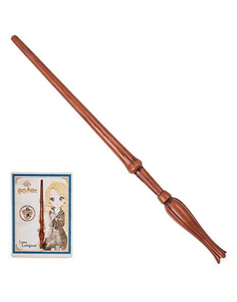 Official Wizarding World, Authentic 12-inch Spellbinding Luna Lovegood Wand with Collectible Spell Card Kids’ Harry Potter Fancy Dress Role Play Toys for Ages 6 and up