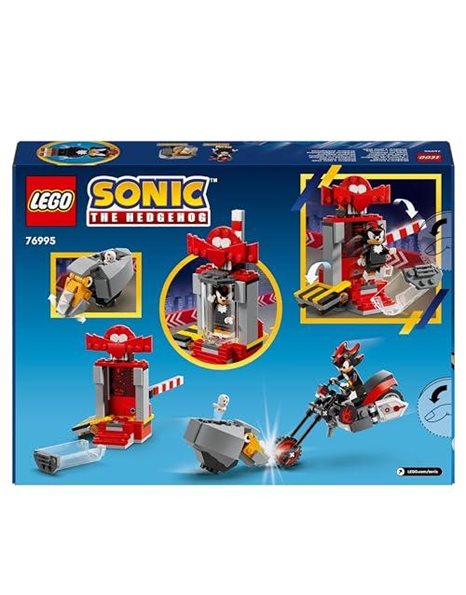 LEGO Sonic the Hedgehog Shadow the Hedgehog Escape, Motorbike Toy for Kids, Boys & Girls aged 8 Plus with Buildable Lab, Badnik Rhinobot & Clucky Video Game Character Figures, Gifts for Gamers 76995