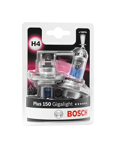 Bosch H4 (472) Plus 150 Gigalight headlight bulbs - 12 V 60/55 W P43t - 2 bulbs