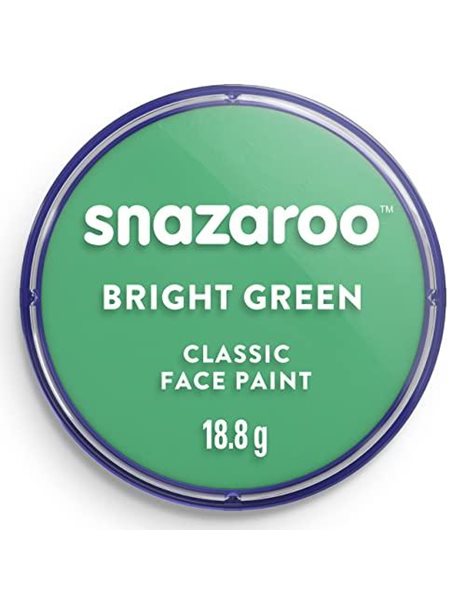Snazaroo Classic Face and Body Paint for Kids and Adults, Bright Green Colour, Water Based, Easily Washable, Non-Toxic, Makeup, Body Painting for Parties, for Ages 3+