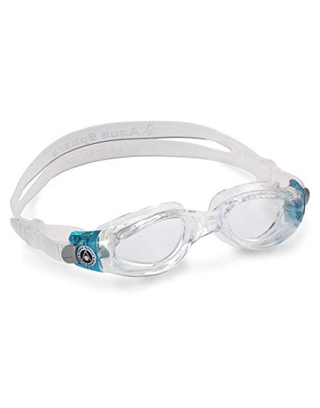 Aquasphere Kaiman Compact Swimming Goggles Transparent & Turquoise - Clear Lens