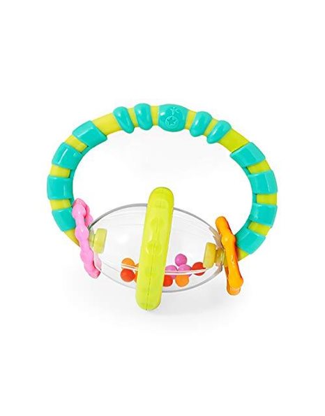 Bright Starts Grab and Spin Baby Rattle and BPA-Free Teether Toy, Ages 3 Months +