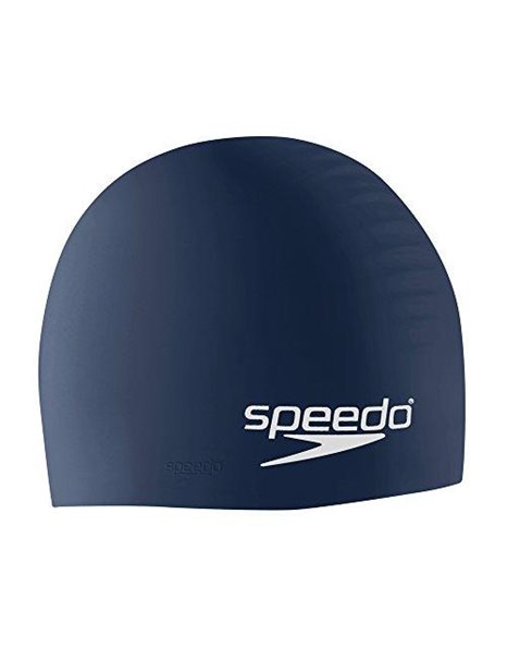 Speedo unisex adult Silicone Swim Cap, Navy, One Size US