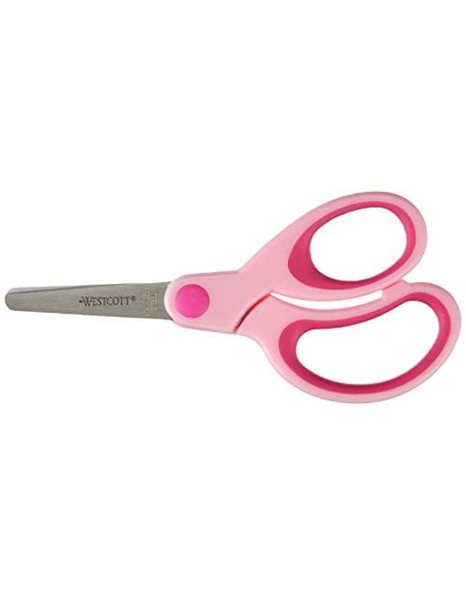 Westcott E-21580 00 Softgrip Kids Scissor, blunt tip, 5"/13 cm, pink