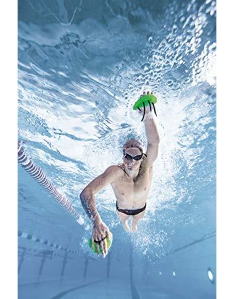 arena Finger Paddle Elite Swimming Paddles, Pool Training Accessory, Pool Paddles with Adjustable Straps, Uncovered Palm