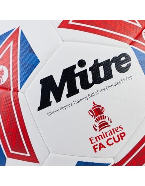 Mitre Adult Unisex FA Cup Train 2324, White/Blue/Red, Size 3