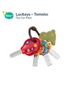 B. – Toy Car Keys – 4 Keys & Keyring – Lights & Sounds Remote – Baby Teether – 10 Months + – LucKeys - Tomato