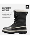 Sorel Caribou Womens Waterproof Snow Boots, Black (Black x Stone), 10 UK
