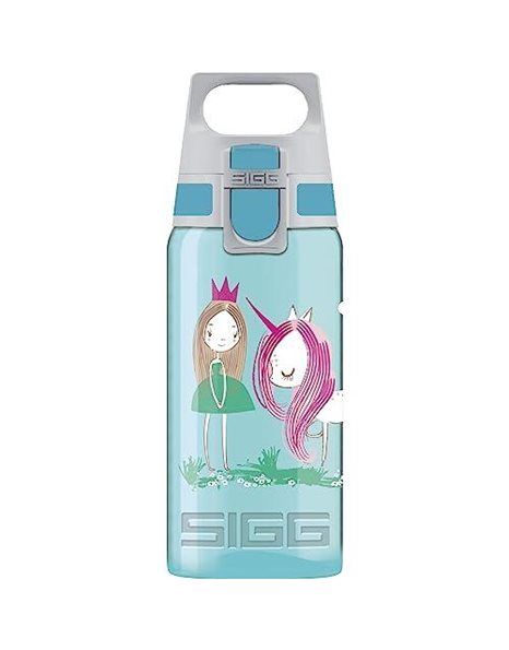 SIGG - Kids Water Bottle - Viva One Believe in Miracles - Suitable For Carbonated Beverages - Leakproof - Dishwasher Safe - BPA Free - Sports & Bike - Aqua - 0.5L