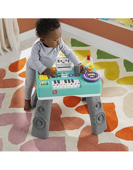Fisher-Price Baby & Toddler Activity Table, Laugh & Learn Mix & Learn DJ Table, Musical Learning Toy with Lights & Sounds, GERMAN Version, HRB63