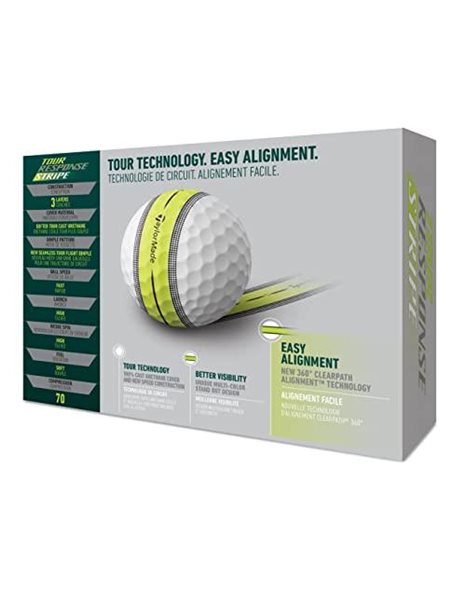 TaylorMade Unisexs Tour Response Stripe Golf Ball, One Size