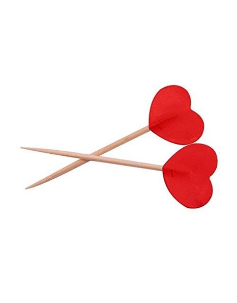 Party Picks Red Valentine Hearts 6.5cm (Pack of 50)