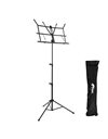 TIGER MUS56-BK Easy Folding Sheet Music Stand with Bag - Portable Folding Music Stand - Black