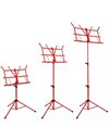 TIGER MUS56-RD Easy-Folding Sheet Music Stand with Bag - Portable Folding Music Stand - Red