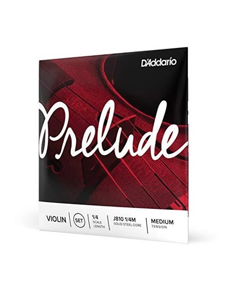 DAddario J810 1/4M Prelude 1/4 Scale Medium Tension Violin String Set