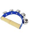 A-Star 5 Bell Jingle Shaking Sleigh Bell Handbell with Wooden Handle - Blue