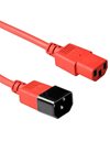 ACT AK5423 IEC Male to Female Cable 0.3 m C13 to C14 Red
