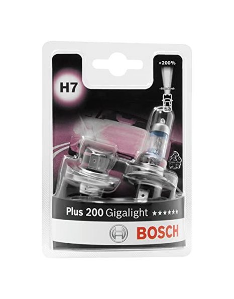 Bosch H7 (477) Plus 200 Gigalight headlight bulbs - 12 V 55 W PX26d - 2 bulbs