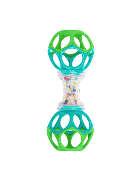 Bright Starts Oball Easy Grasp Shaker Rattle BPA-Free Infant Toy in Blue/Green, Age Newborn and up