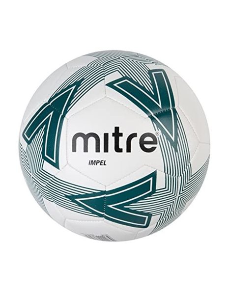 Mitre Impel L30P Football, Highly Durable, Shape Retention, For All Ages, White, Dark Green, Black, Ball Size 3