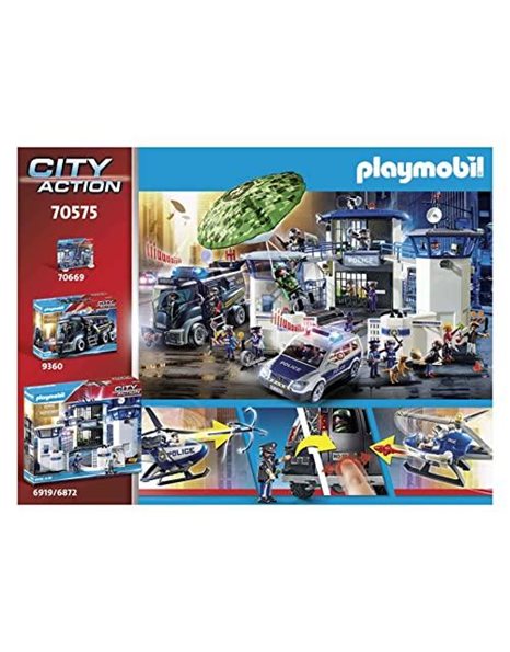 Playmobil 70575 City Action Police Helicopter Pursuit with Runaway Van, for Children Ages 4-10