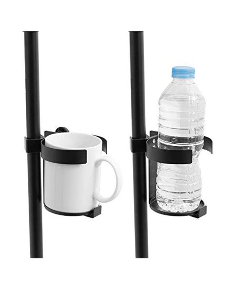 TIGER MSA89-BK Cup Holder for Microphone and Music Stand for Glasses, Bottles, Cups - Black
