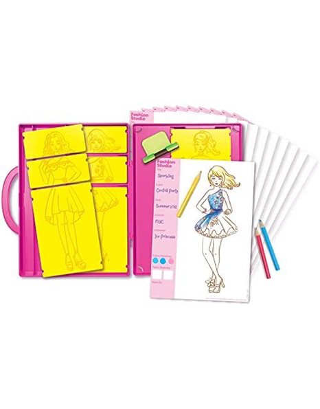 4M My Design Portfolio Fashion Studio, Design & Draw Your Own Fabulous Designs with the Tools Supplied, Creative Arts and Crafts for Boys & Girls 5+, Fashion Design Kit for Children