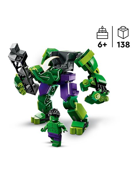LEGO 76241 Marvel Hulk Mech Armour, Avengers Action Figure Set & 76243 Marvel Rocket Mech Armour Set, Guardians of the Galaxy Racoon Buildable Action Figure Toy