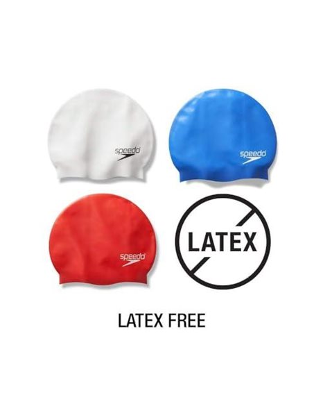 Speedo Unisex Silicone Swim Cap, Blue, One Size UK