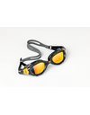 Zoggs Predator Flex Titanium Goggles, UV Protection Swim Goggles, Quick Adjust Swim Goggle Straps, Fog Free Adult Swim Goggle Lenses, Adults 3D Flex Ultra Fit, Grey/Black/Mirrored Orange - Regular Fit
