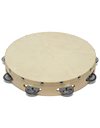 TIGER TAM91-12 12" / 30.5cm Single Row Tambourine - Wooden with Rawhide Head