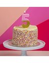 Talking Tables Pink Number 8 Birthday Candle with Gold Glitter | Premium Quality Cake Topper Decoration | Pretty, Sparkly For Kids, Adults, 18th, 80th Birthday Party, Anniversary, Milestone Age