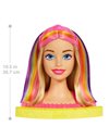 Barbie Doll Deluxe Styling Head with Color Reveal Accessories and Straight Blonde Neon Rainbow Hair, Doll Head for Hair Styling, HMD78,Multicolor,Medium