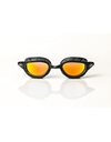 Zoggs Predator Titanium flex Goggles, UV Protection Swim Goggles, Quick Adjust Swim Goggle Straps, Fog Free Adult Swim Goggle Lenses, Goggle, Ultra Fit, Grey/Black/Mirrored Orange - Smaller Fit